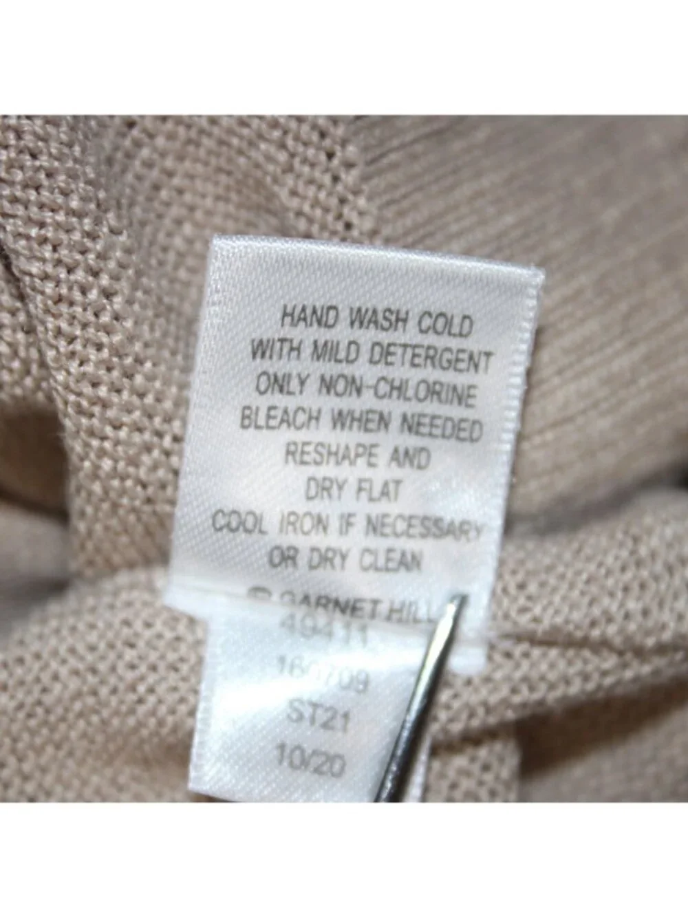 Garnet Hill Cardigan Sweater Sz XS Tan Brown Loose Neck Line Buttons 100% Linen